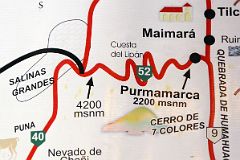 01 Map Showing Road From Purmamarca To Salinas Grandes